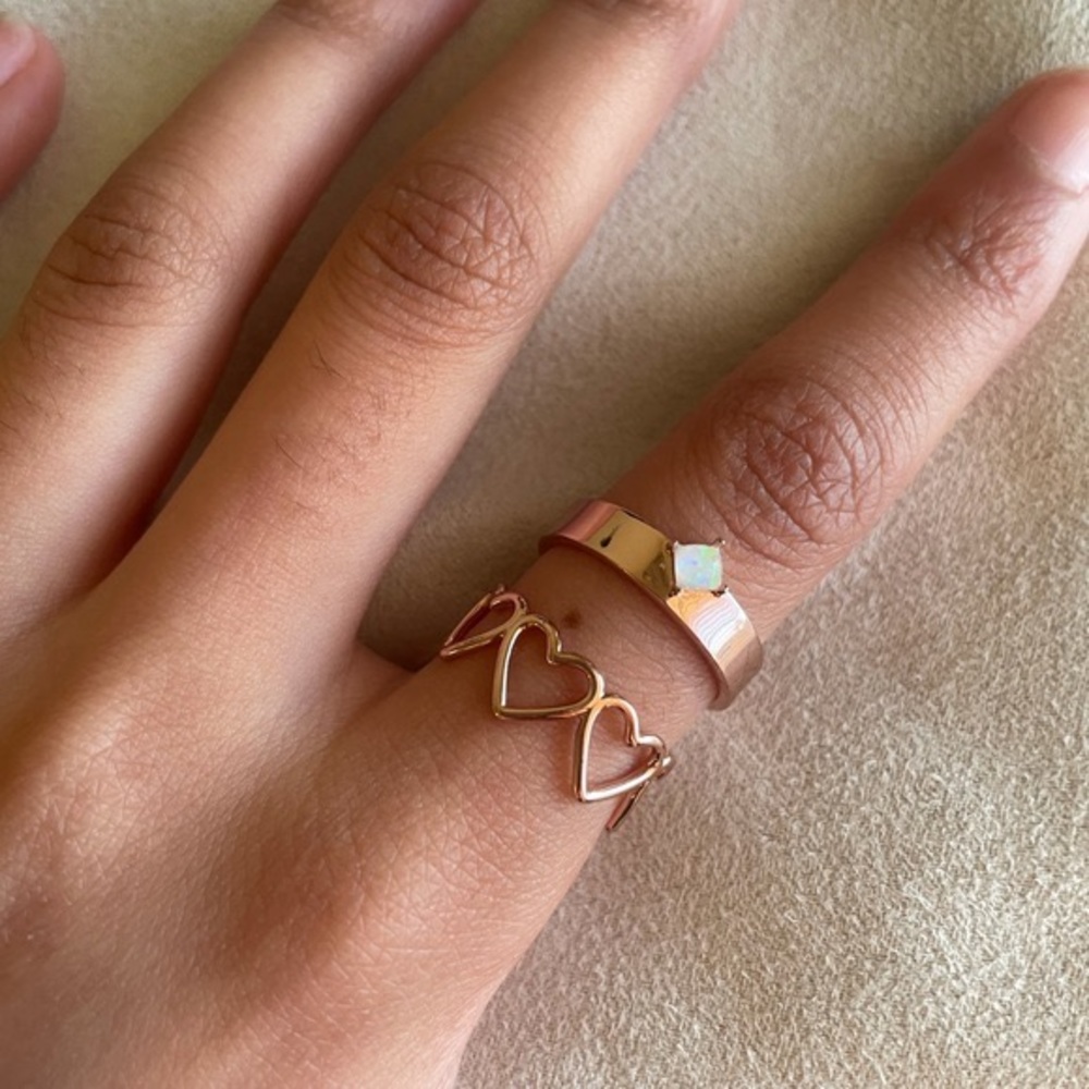 2 piece rose gold pura vida ring set, Size 5